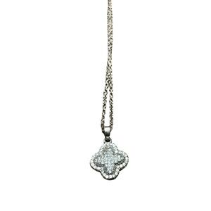 Elegant Silver Cubic Zirconia Pendant Necklace